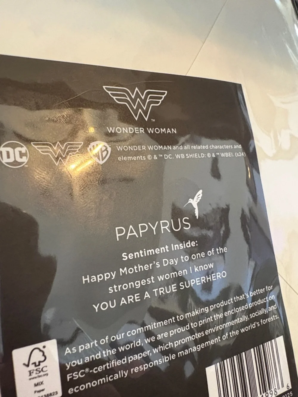 🆕Papyrus-DC Comics Wonder Woman Mother’s Day Greeting Card